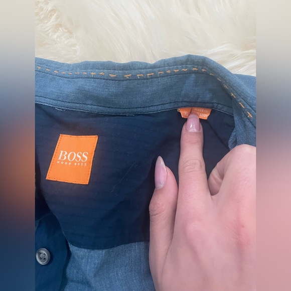 Boss denim-colored button down - Picture 2 of 4